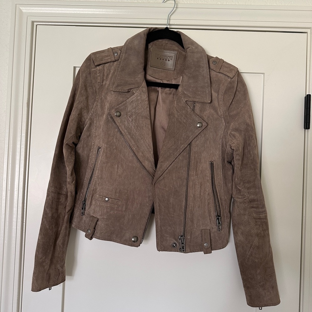 Blank NYC Tan Suede Leather Jacket